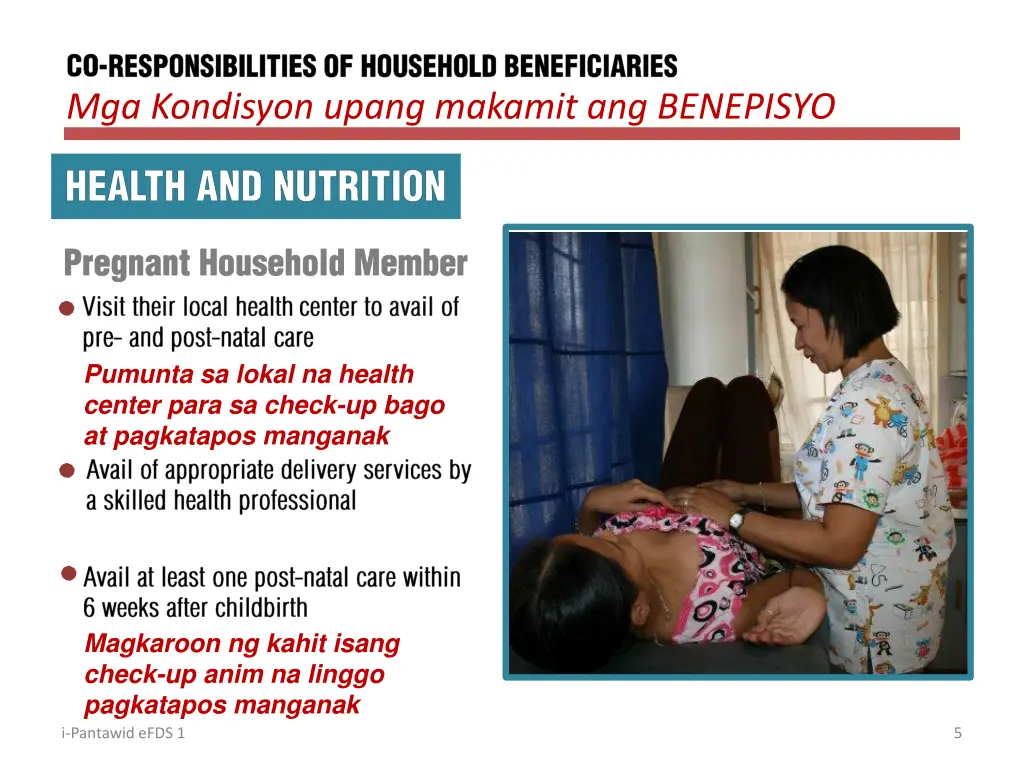 mga kondisyon upang makamit ang benepisyo