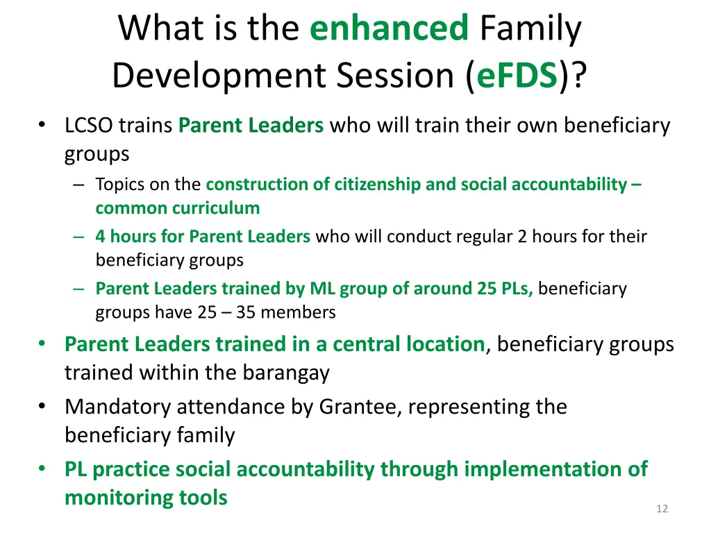 what is the enhanced family development session