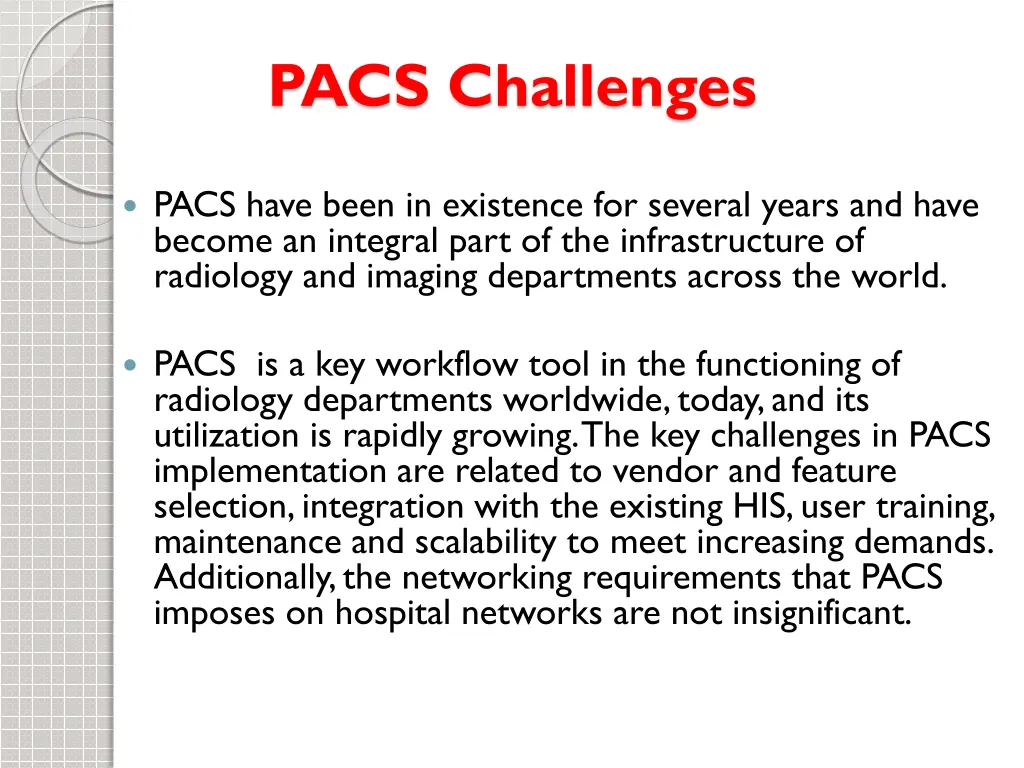 pacs challenges