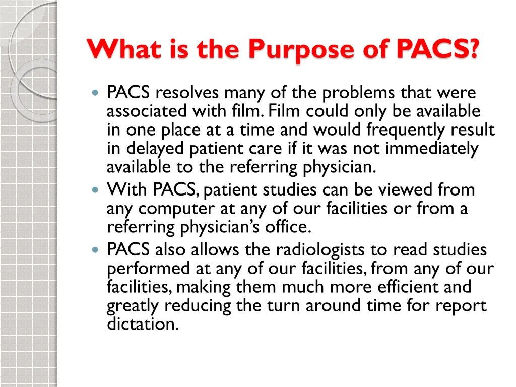 what is the purpose of pacs