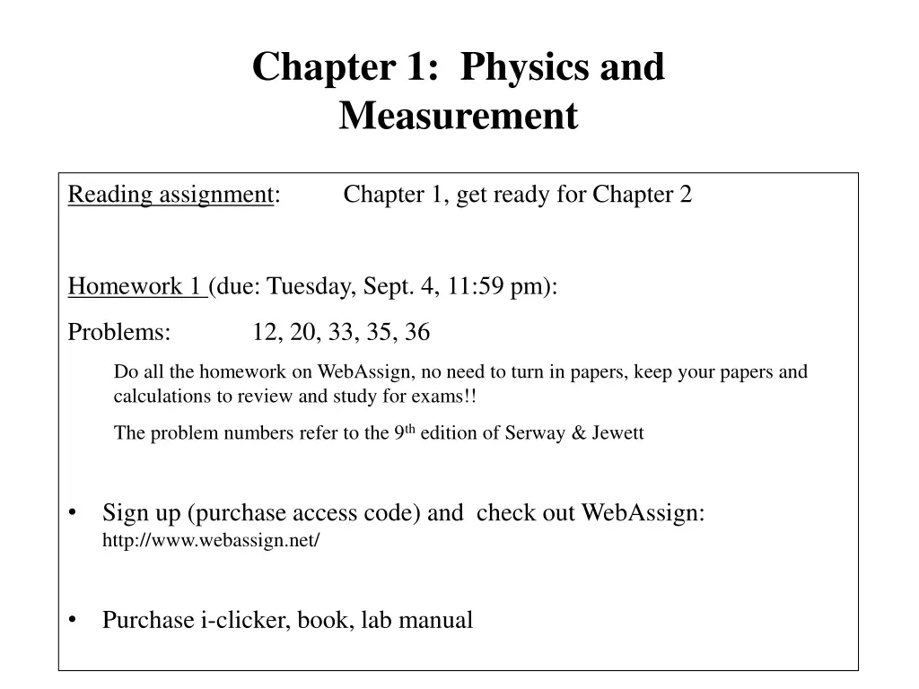 chapter 1 physics and measurement