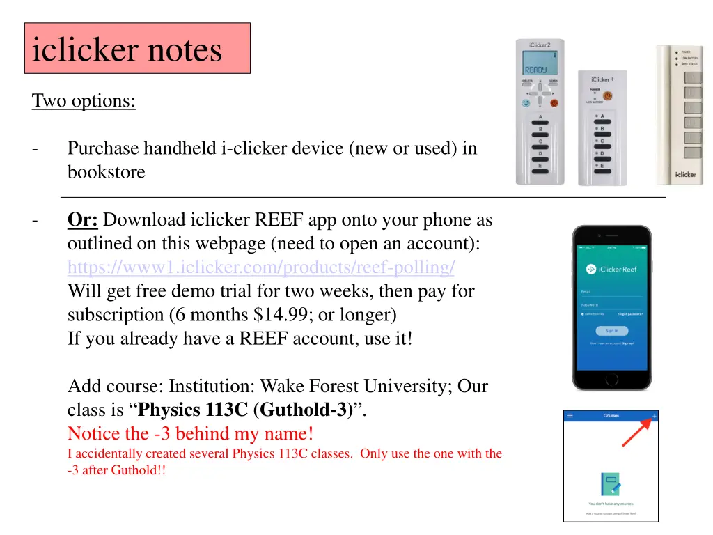 iclicker notes