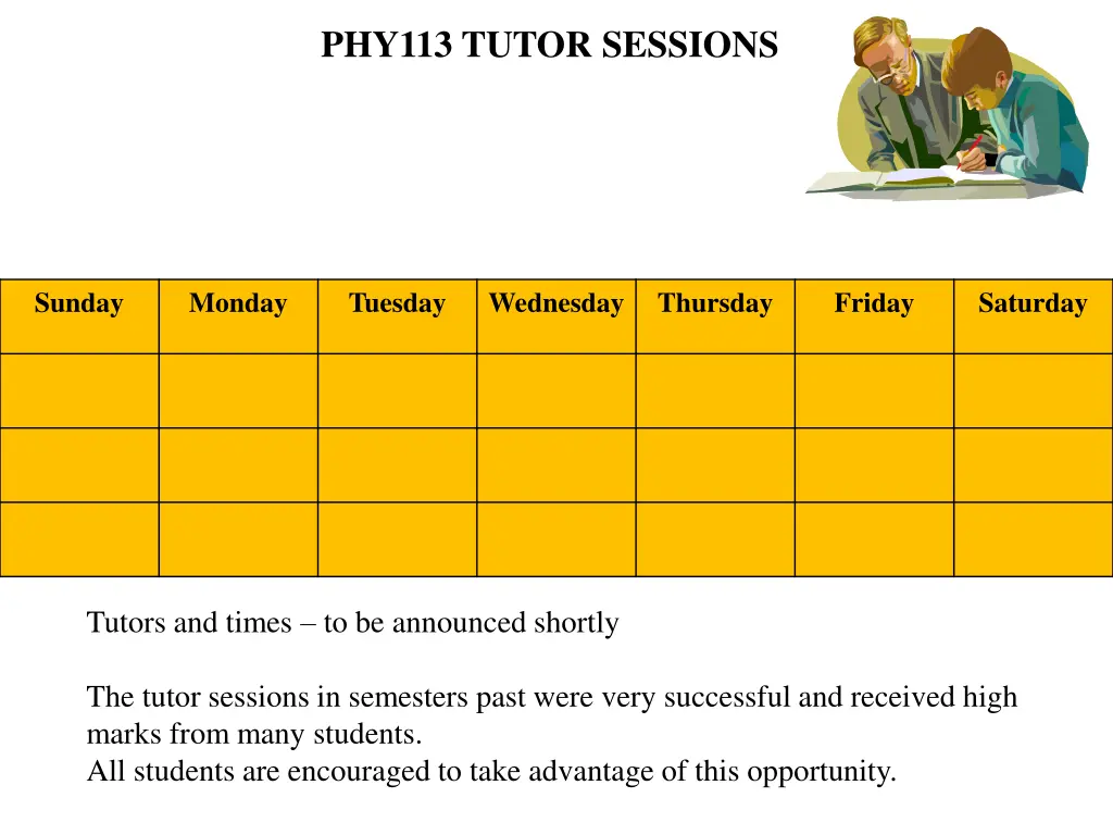 phy113 tutor sessions