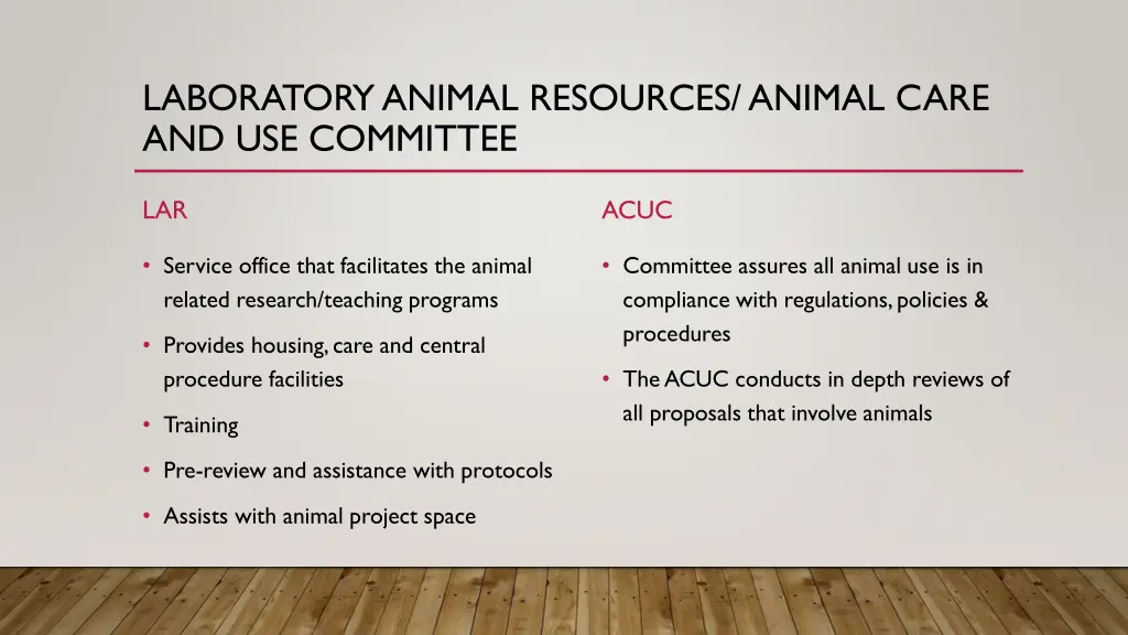 laboratory animal resources animal care