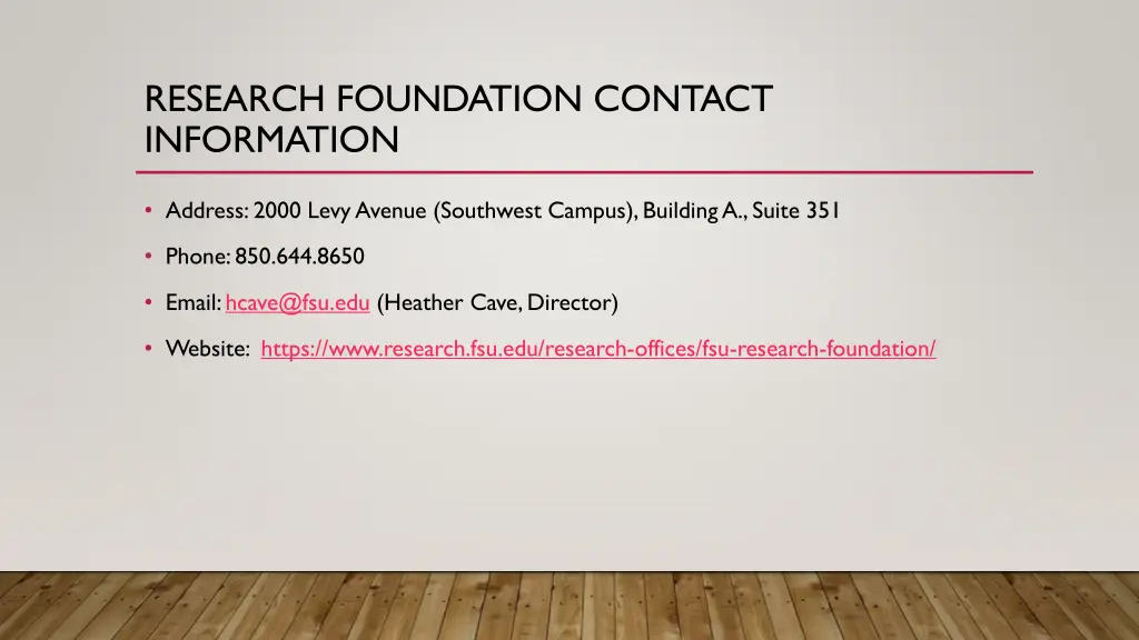 research foundation contact information