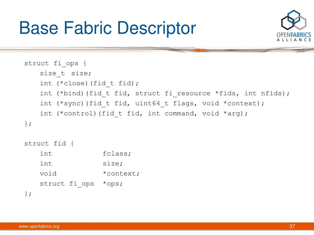 base fabric descriptor