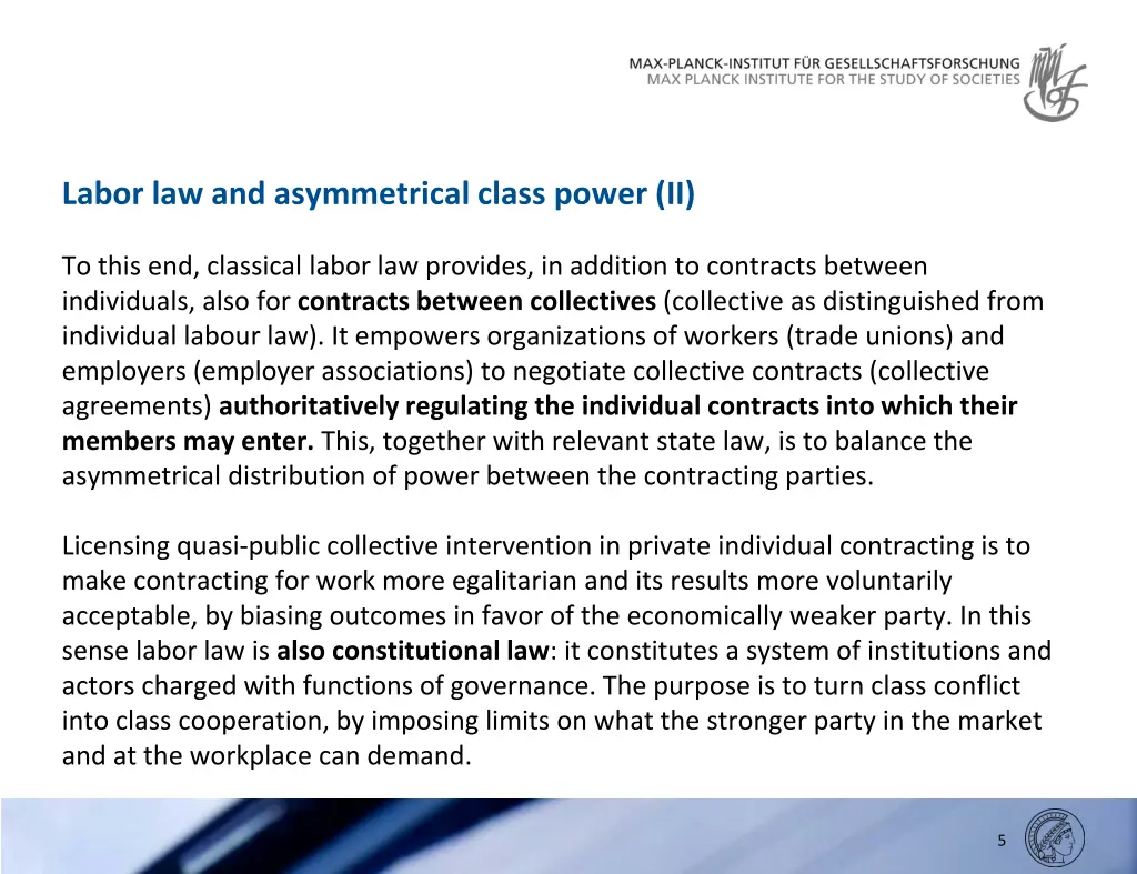 labor law and asymmetrical class power ii