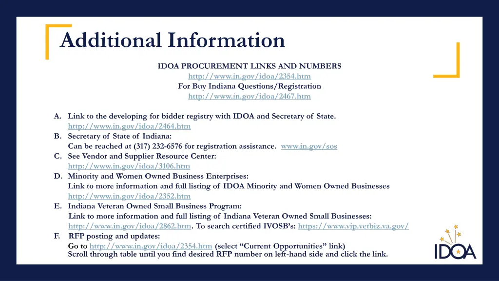 additional information