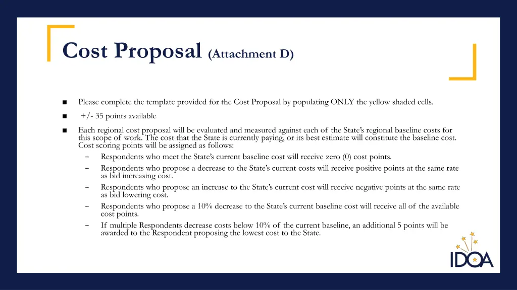 cost proposal attachment d