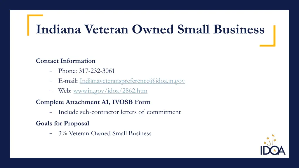 indiana veteran owned small business