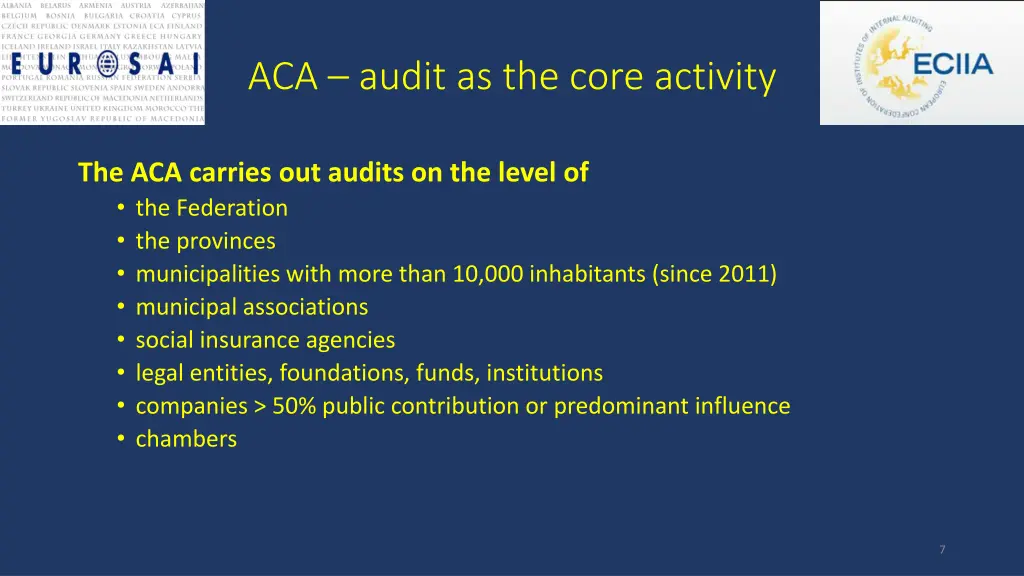 aca audit as the core activity