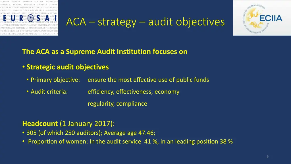 aca strategy audit objectives