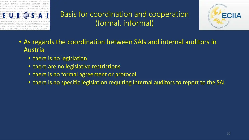 basis for coordination and cooperation formal