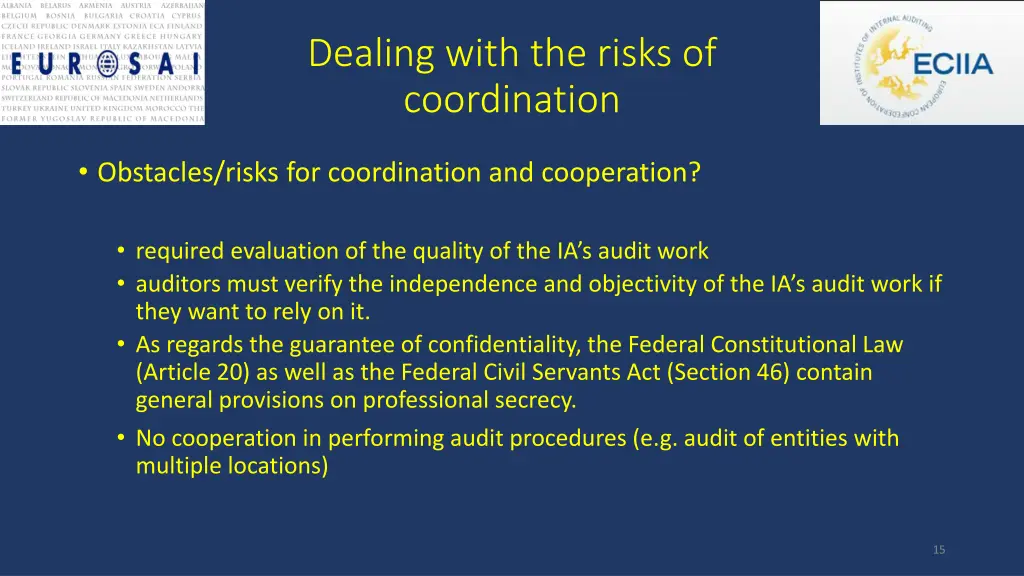 dealing with the risks of coordination
