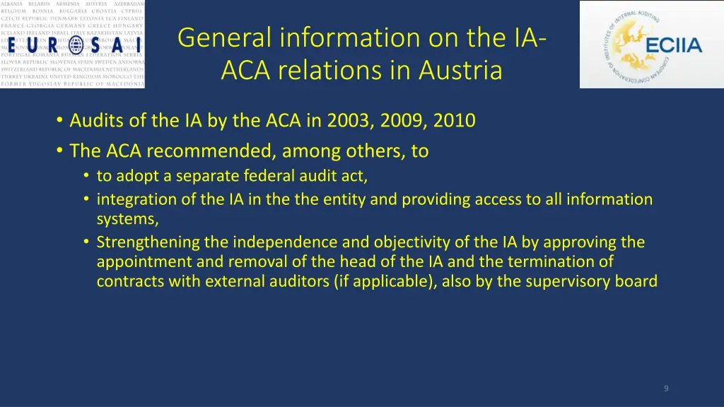 general information on the ia aca relations 1