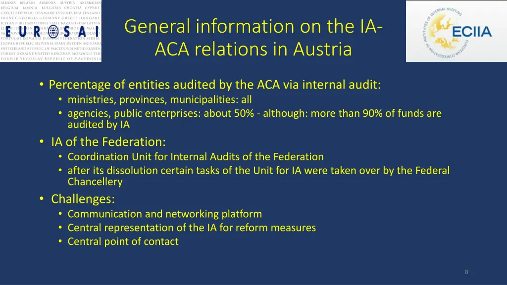 general information on the ia aca relations