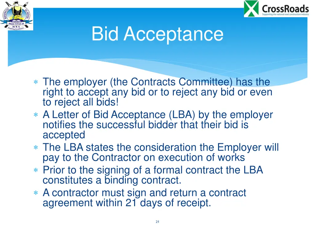 bid acceptance
