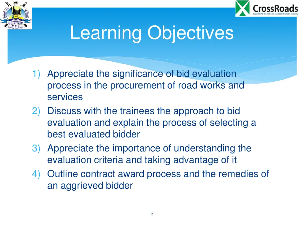 learning objectives