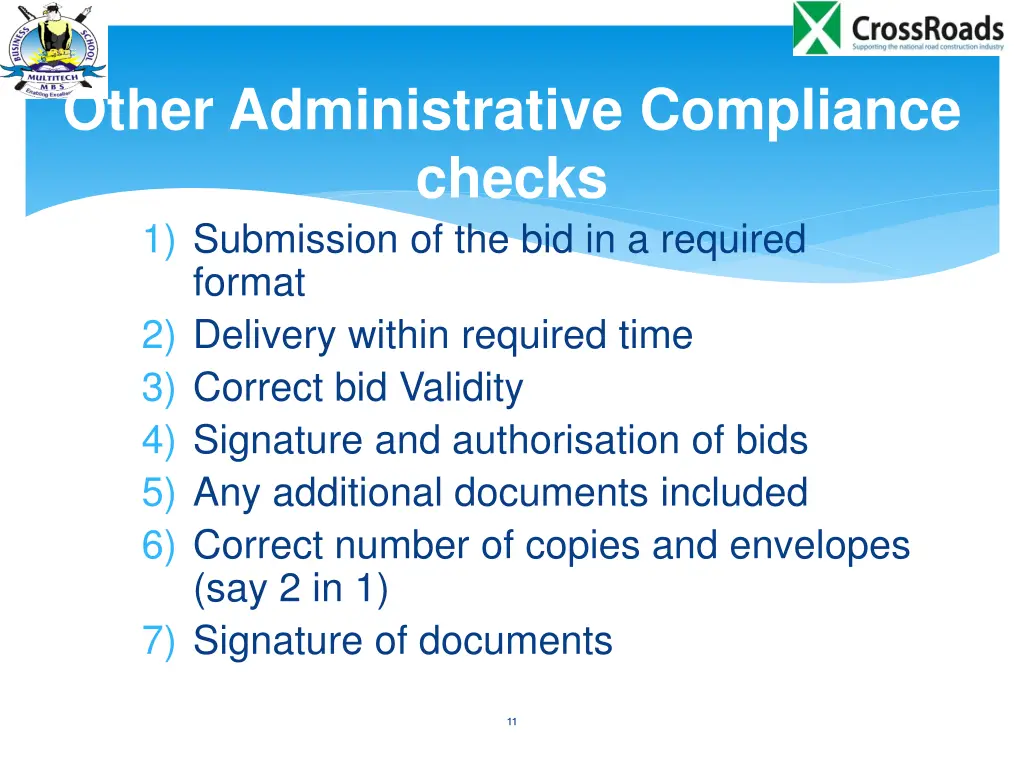 other administrative compliance checks