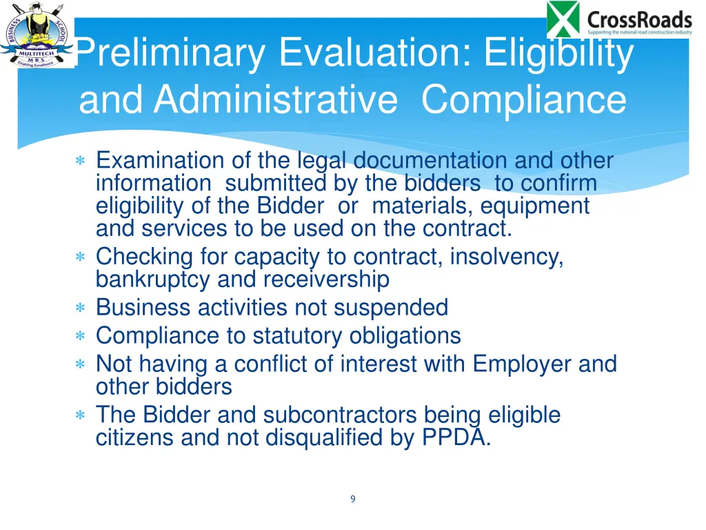 preliminary evaluation eligibility