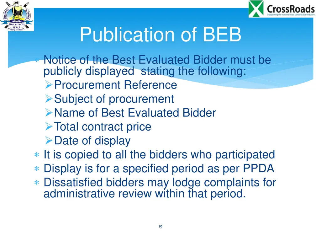 publication of beb