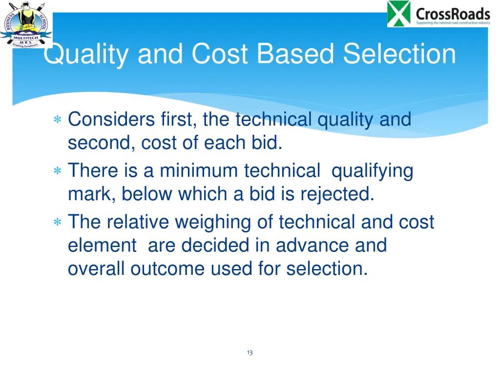 quality and cost based selection