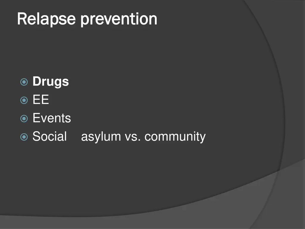 relapse prevention relapse prevention