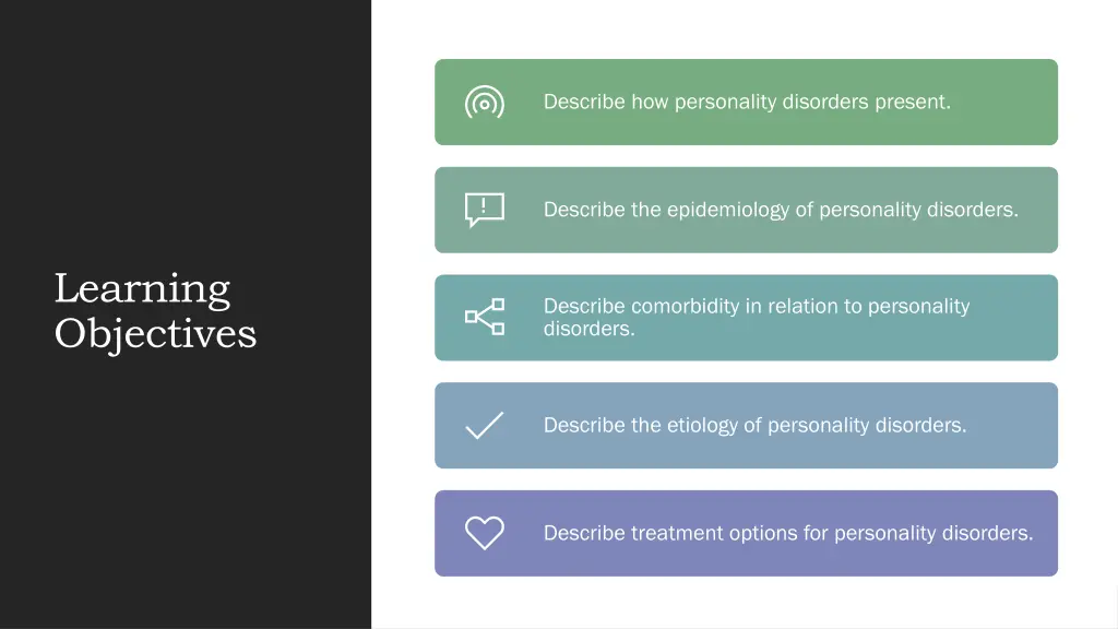 describe how personality disorders present