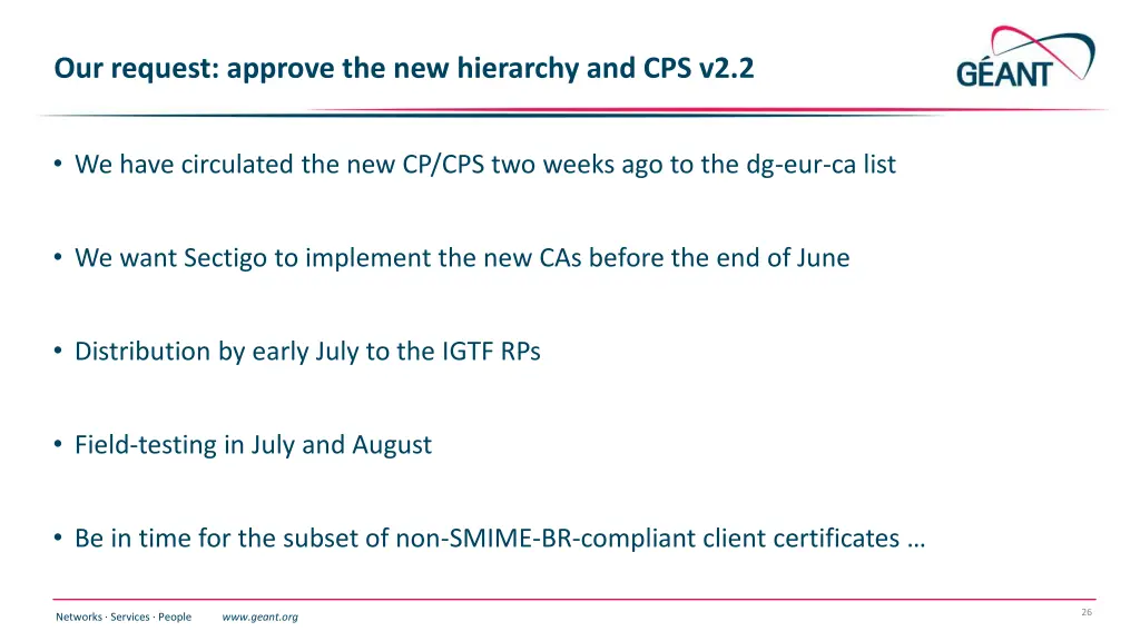 our request approve the new hierarchy and cps v2 2