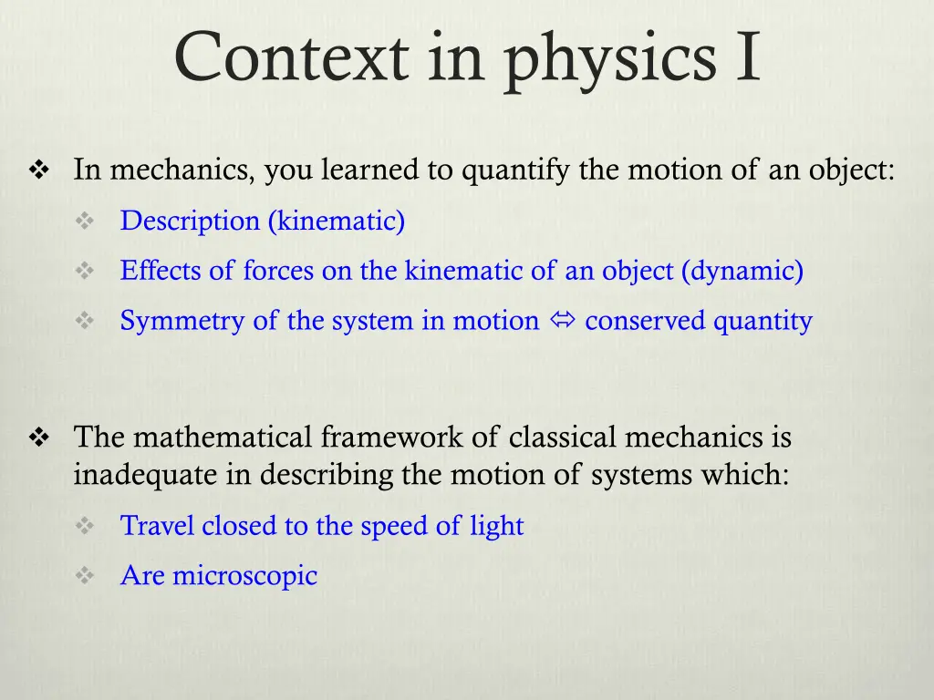 context in physics i