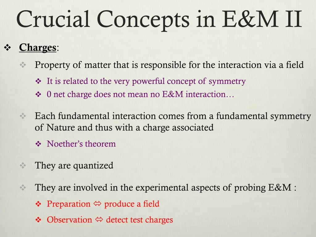 crucial concepts in e m ii