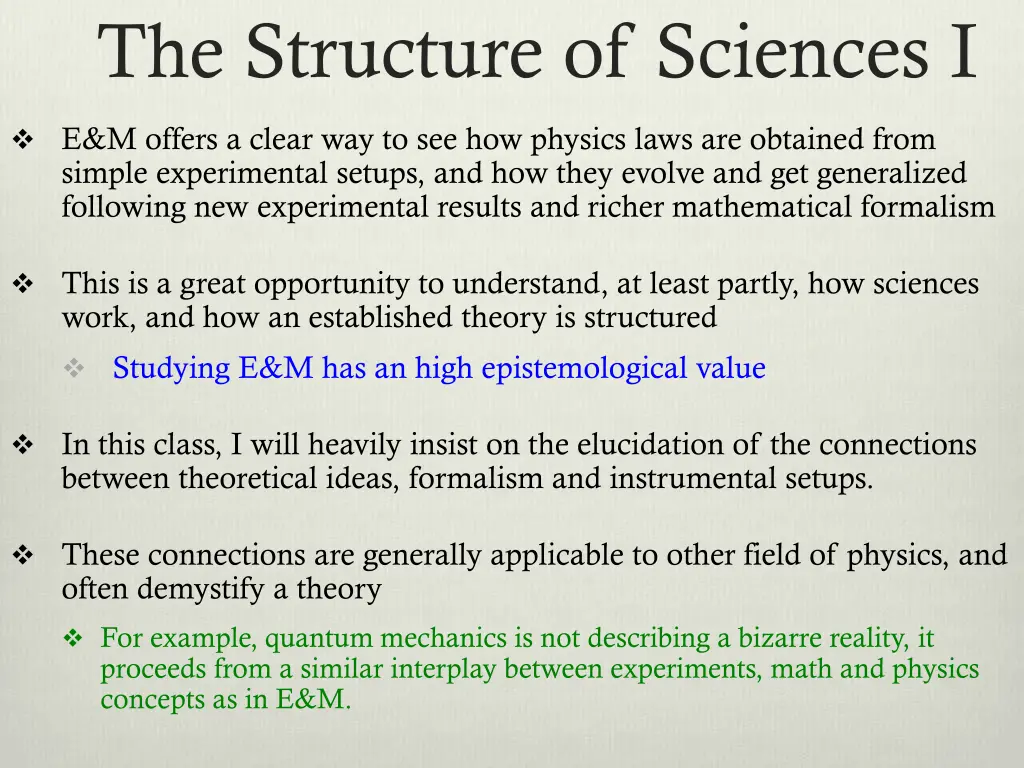the structure of sciences i
