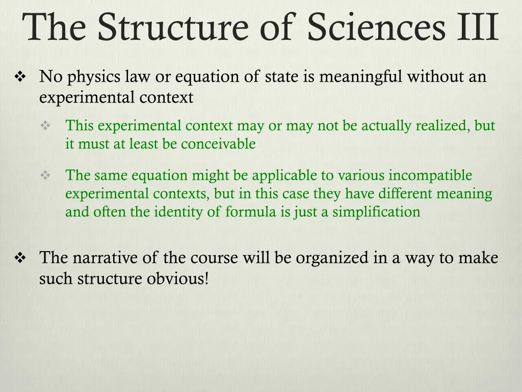 the structure of sciences iii