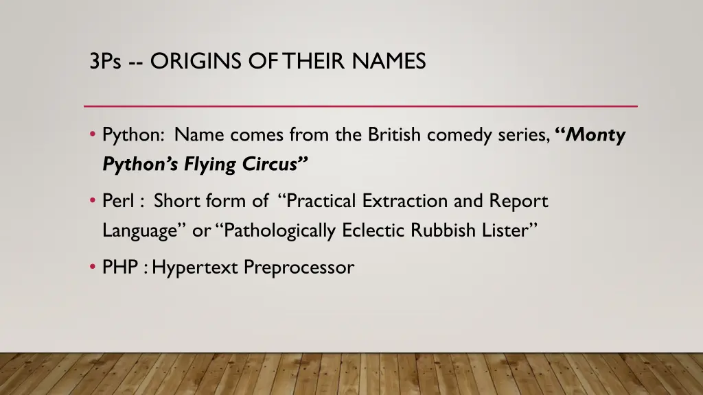 3ps origins of their names