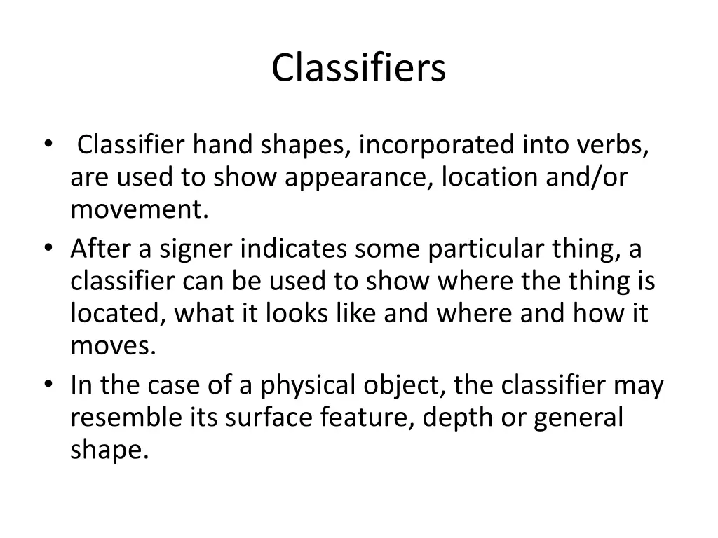 classifiers
