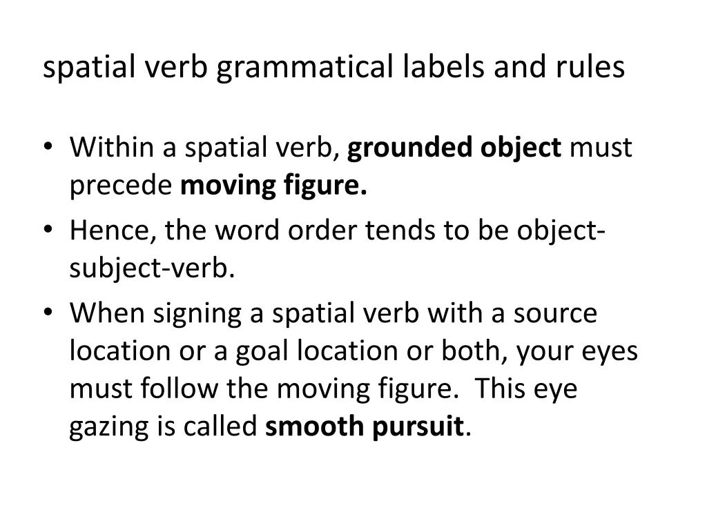 spatial verb grammatical labels and rules