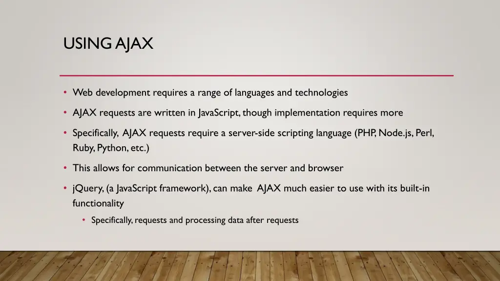 using ajax