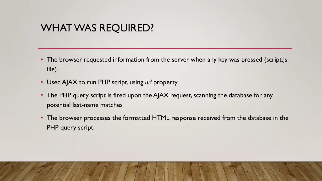 what was required