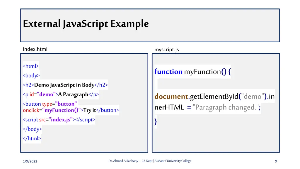 external javascript example