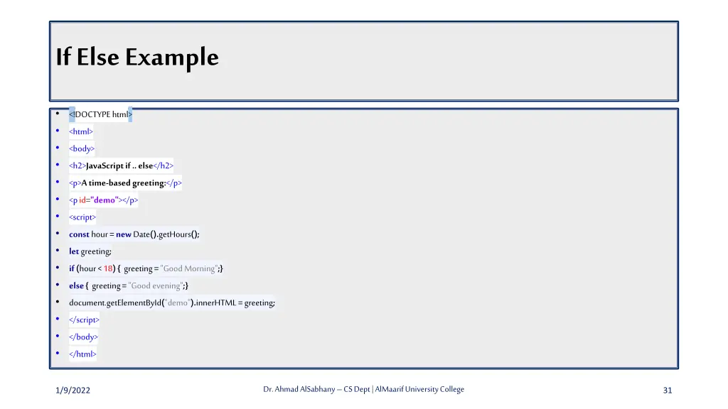 if else example