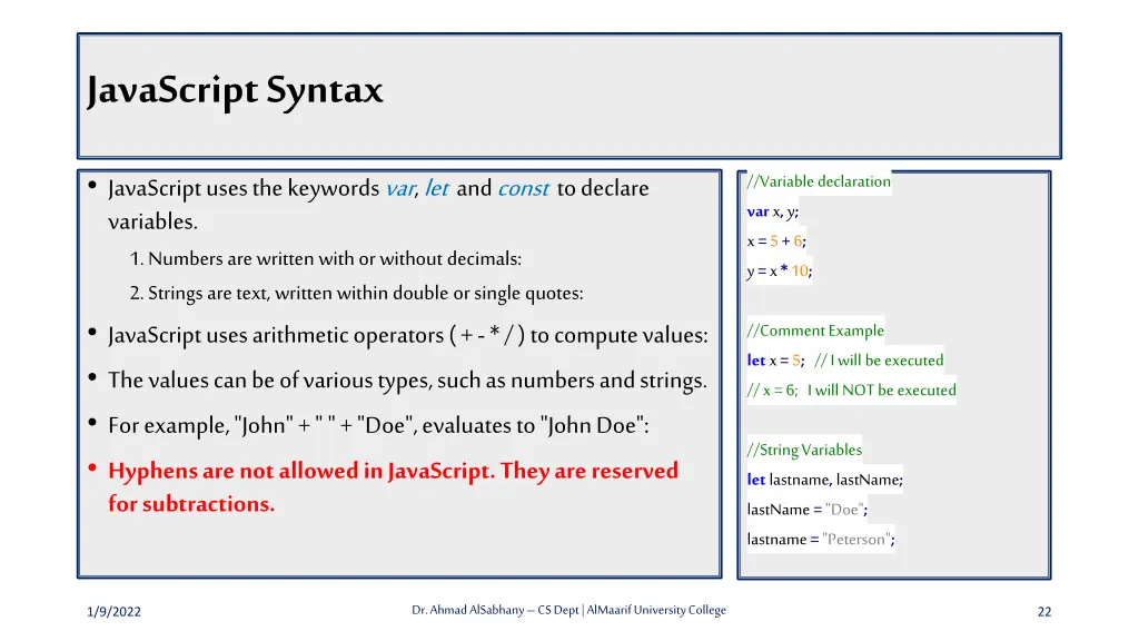 javascript syntax