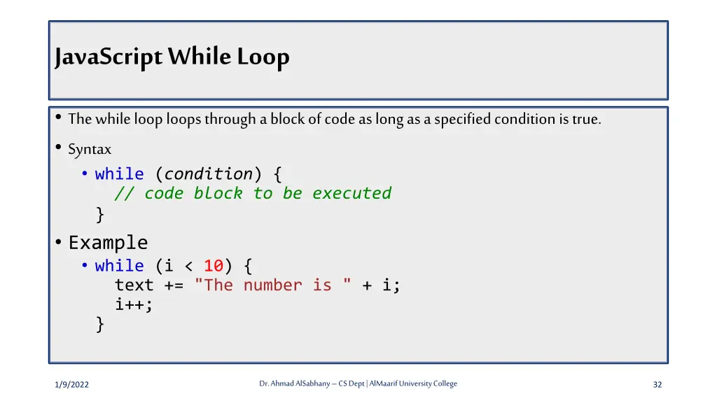 javascript while loop