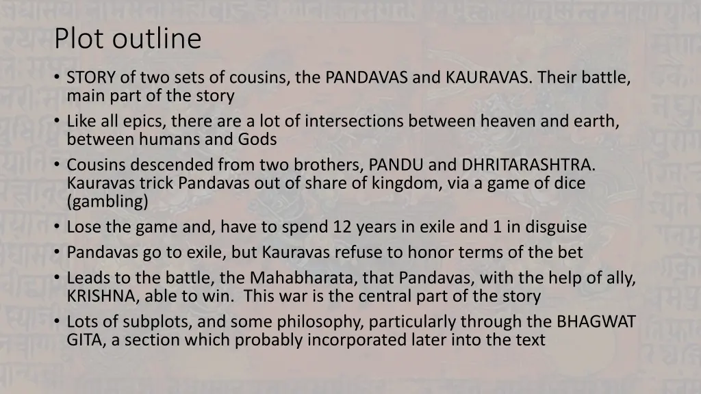 plot outline