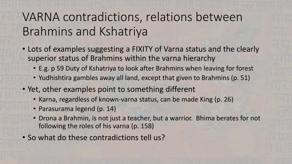 varna contradictions relations between brahmins