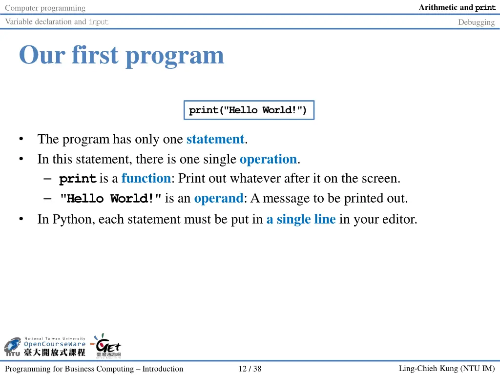 arithmetic and print 11