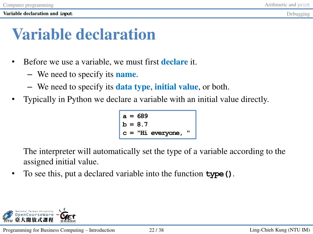 arithmetic and print 21