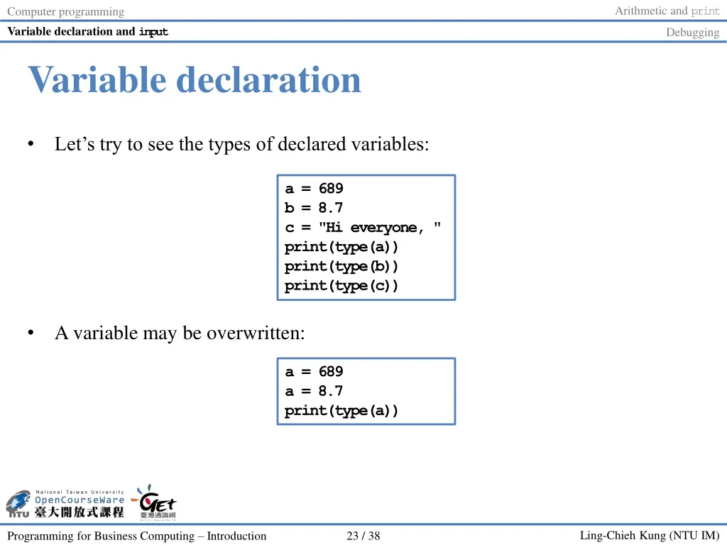 arithmetic and print 22