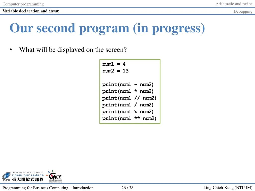 arithmetic and print 25