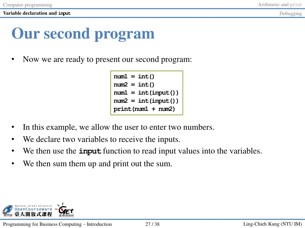 arithmetic and print 26