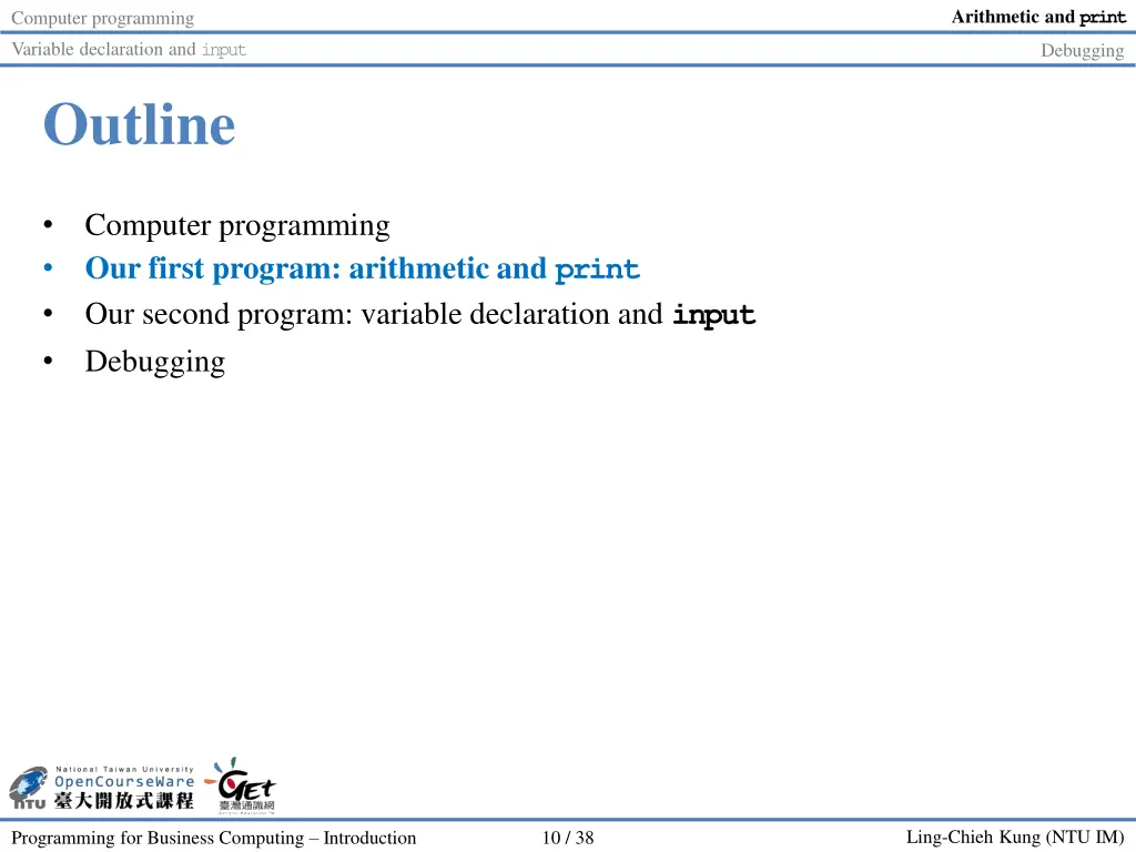 arithmetic and print 9